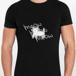 T-shirt czarny męski meow